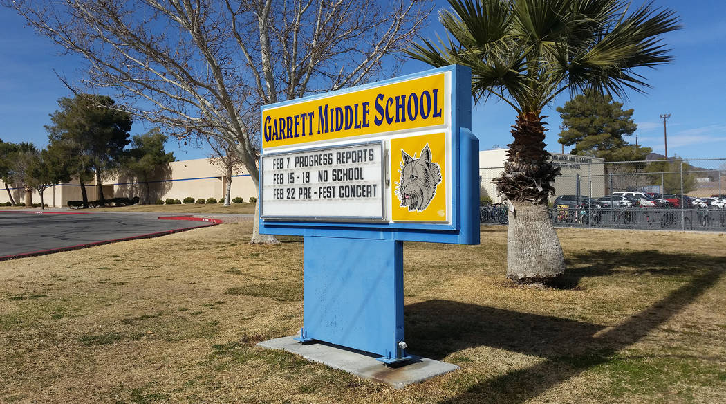 Celia Shortt Goodyear/Boulder City Review
Garrett Junior High School is the only five-star school in Boulder City and one of only 10 middle schools in Clark County to earn the distinction.