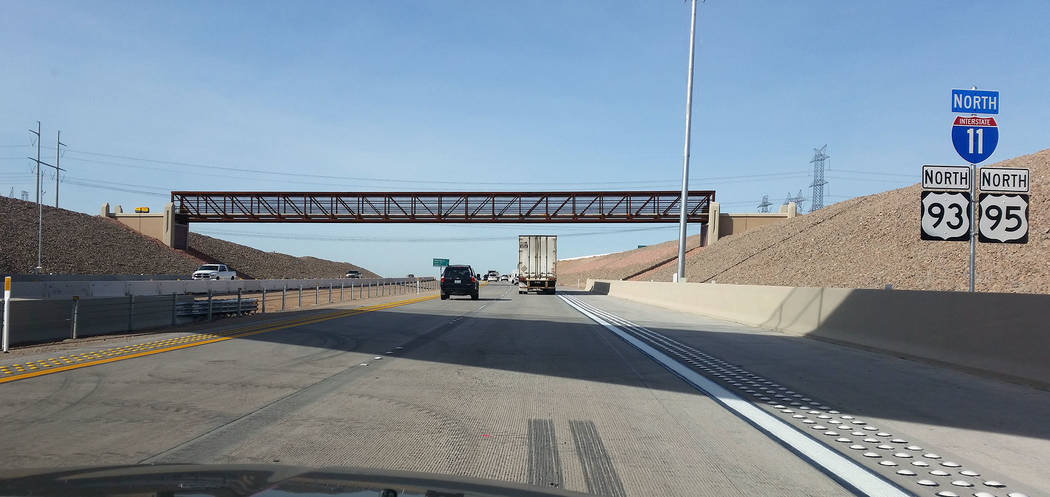 Celia Shortt Goodyear/Boulder City Review
Two miles of northbound lanes of the new Interstate 11 are now open in Boulder City.