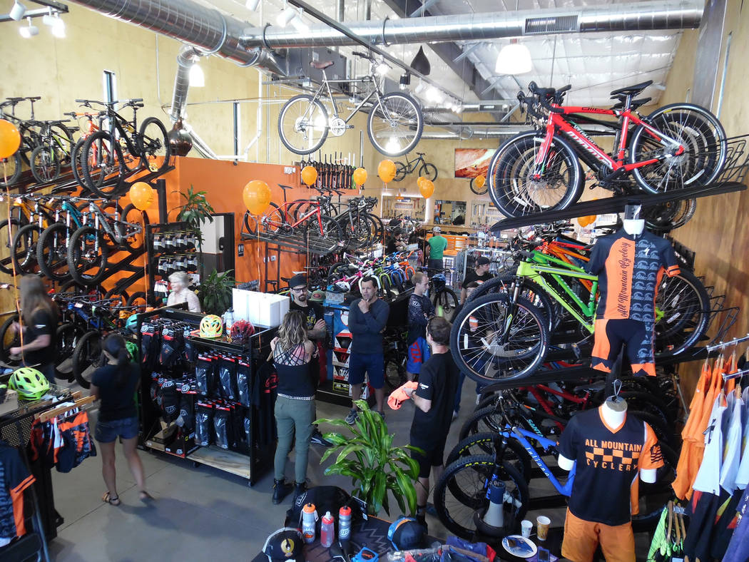Hali Bernstein Saylor/Boulder City Review
All Mountain Cyclery marked the grand opening in its new location, 1601 Nevada Highway, on Saturday.