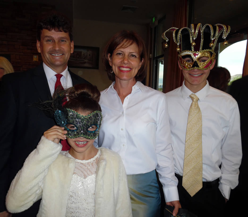 Hali Bernstein Saylor/Boulder City Review
The Woodbury family, from left, Mayor Rod Woodbury, Naomi, Leslie and Seth, were among those attending the annual Heart of the Community Gala to benefit B ...