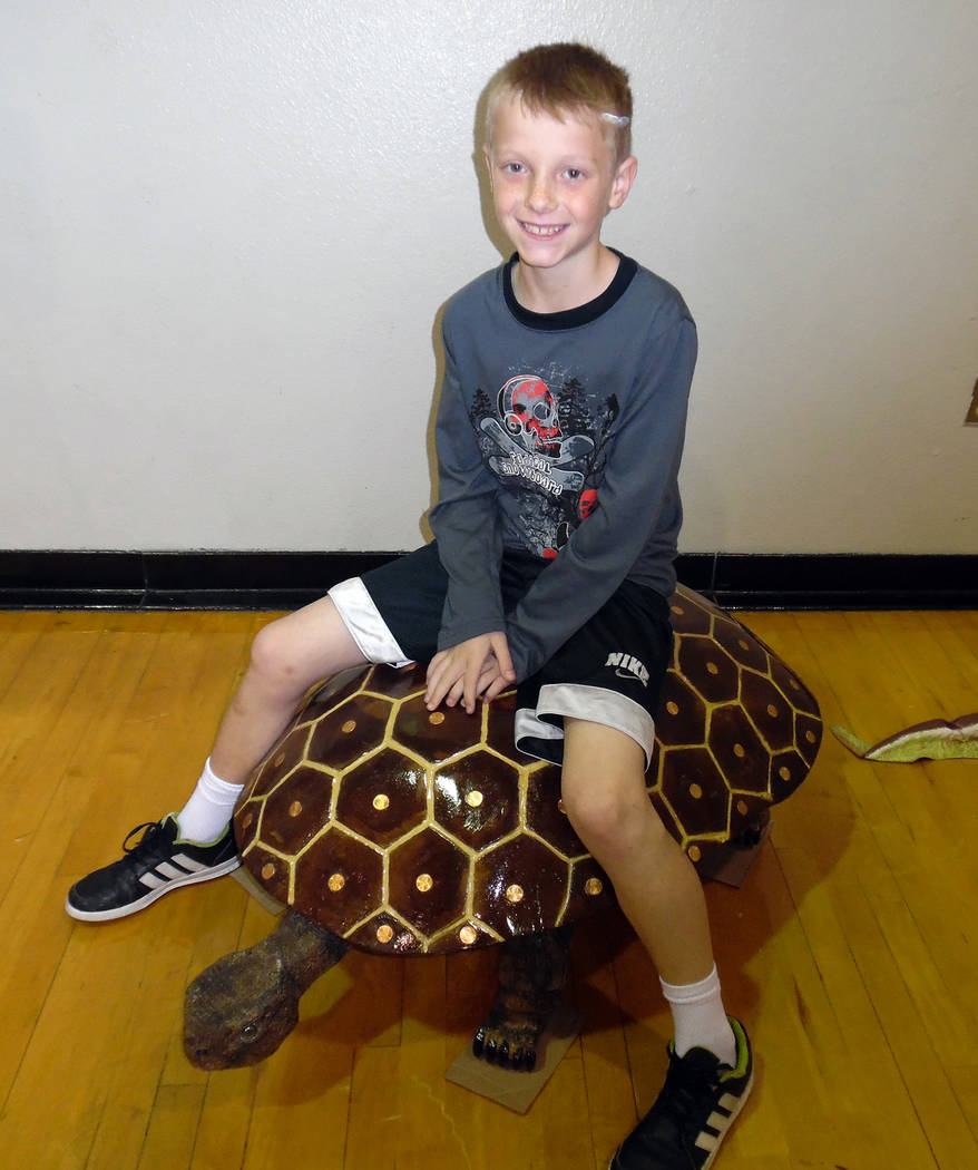 Hali Bernstein Saylor/Boulder City Review
Brenden Green, 9, of Las Vegas stopped by the Southern Nevada Gem and Mineral Society show on Saturday that was held in conjunction with the Spring Jamboree.