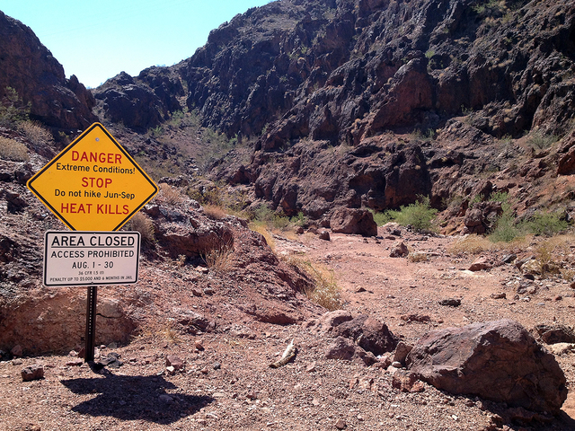 File
Goldstrike Canyon and Arizona Hot Spring trails within Lake Mead National Recreation Area are closed to prevent hikers from endangering themselves.