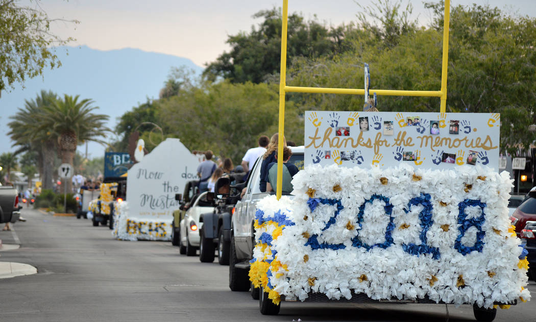 Celia Shortt Goodyear/Boulder City Review
The class of 2018's float makes it way down Nevada Way on Sept. 7 during Boulder City High School's homecoming parade.