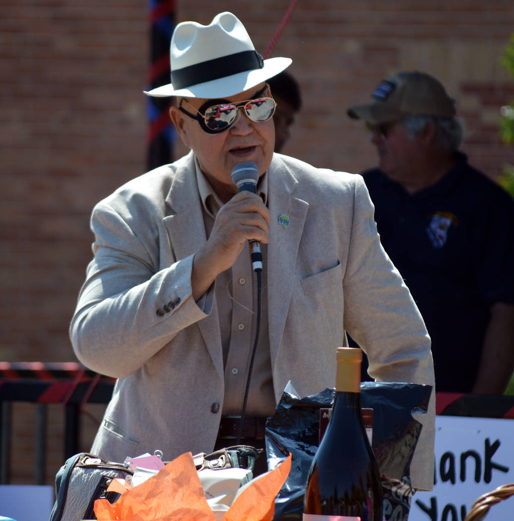Celia Shortt Goodyear/Boulder City Review
City Councilman Warren Harhay thanks first responders at the Hero & First Responder Appreciation Day on Saturday. The second annual celebration was he ...