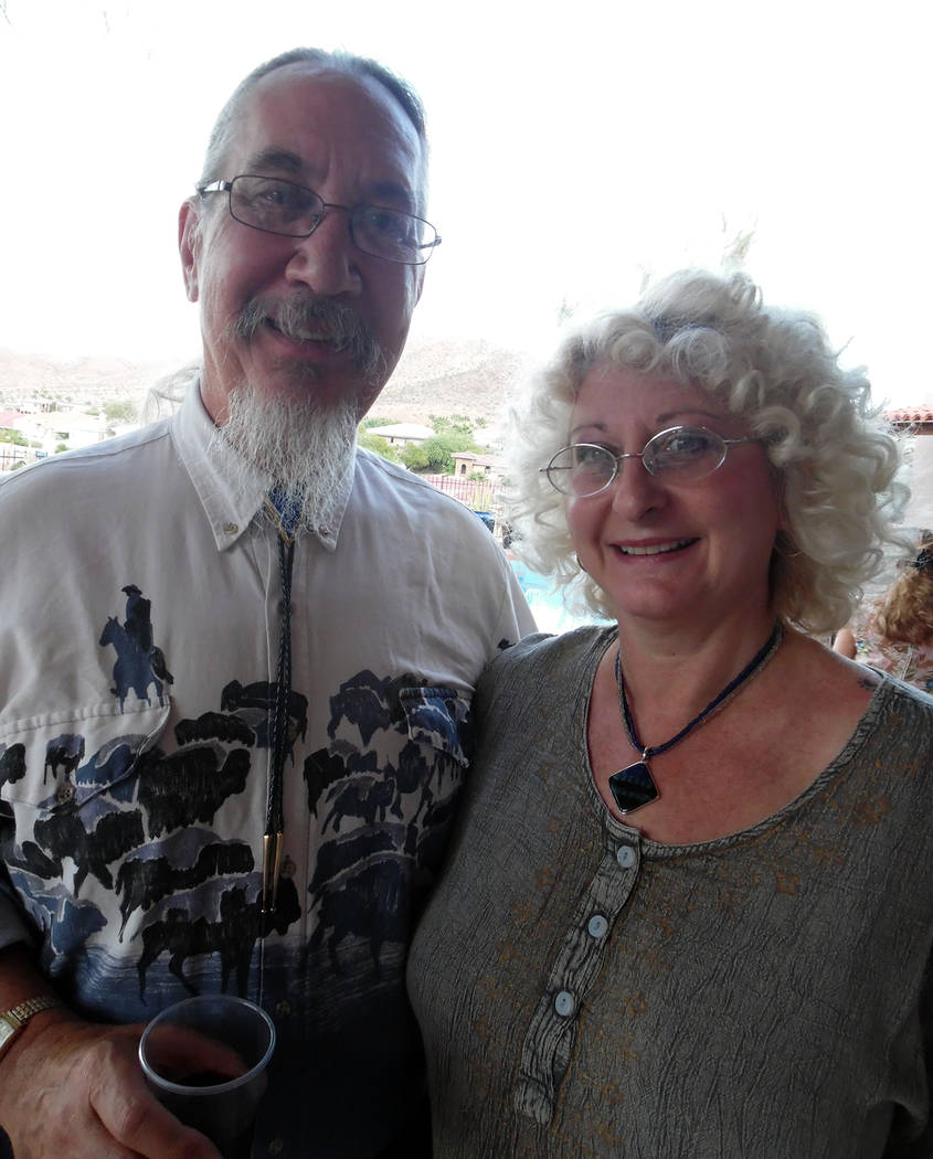 Hali Bernstein Saylor/Boulder City Review
Chautauqua scholar Brian Kral and his wife, Dale Kral, attended a reception Friday the evening before his performance at Howard Hughes for Boulder City Ch ...