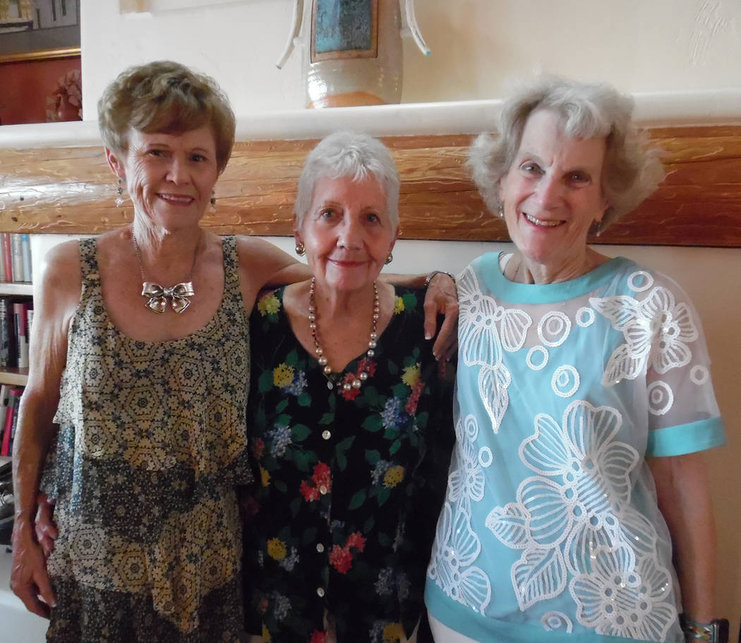 Hali Bernstein Saylor/Boulder City Review
Beverly Mazza, from left, Sara Weber and Suzy Stern, seen during A reception for the performers on Friday, helped coordinate this year's Boulder City Chau ...