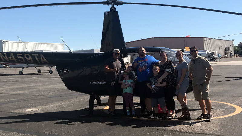 Gunship Helicopters
Gunship Helicopters checked off a bucket list item for Nik Davison, a 10-year-old cancer patient, second from left, by taking him for a helicopter ride. Joining him for the rid ...