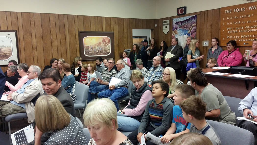 Celia Shortt Goodyear/Boulder City Review
Residents fill City Hall on Tuesday to hear StoryBook Home's appeal for the denial of its variance requests.