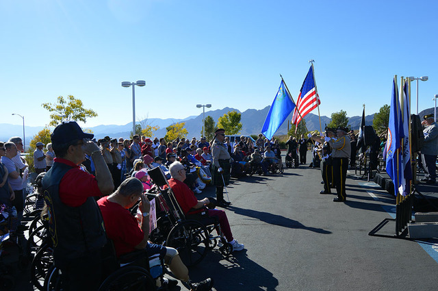 File
Civilians and veterans will pay their respects to those who have served on Veterans Day at the Nevada State Veterans Home in Boulder City.