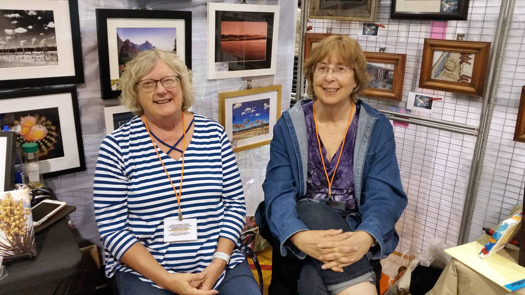 Celia Shortt Goodyear/Boulder City Review
Artists Roni Ronemus, left, and Vicki Rosenberg and have a good time at 13th annual Winter ArtFest on Saturday at the Parks and Recreation building in Bou ...