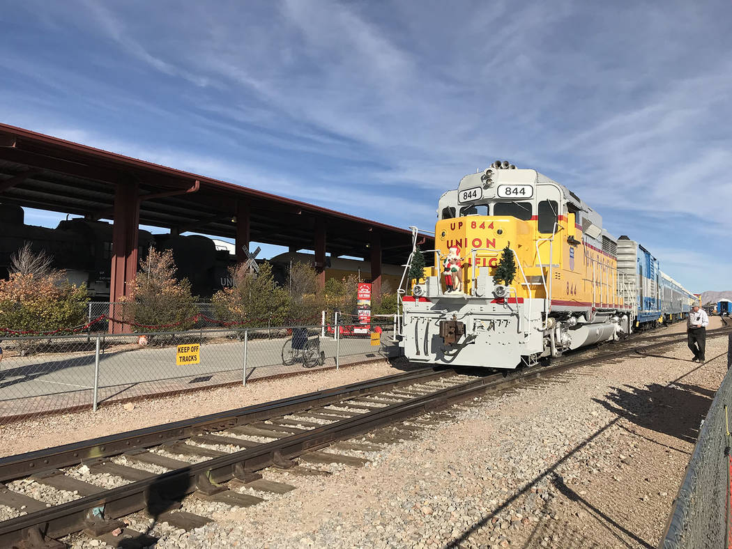 Hali Bernstein Saylor/Boulder City Review
Holiday stories, hot cocoa, cookies and, of course, a visit by Santa Claus, are all part of the fun as Nevada Southern Railway hosts its annual Pajama Tra ...