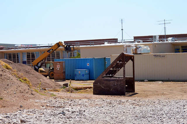 Construction on the new building at the front of Boulder City High School continues. The project will be complete by January 2017 and will feature new classrooms and a new administrative area. Max ...