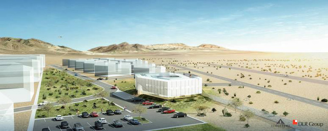 Courtesy 
The plan for the 50-acre Eldorado Droneport, as seen in this rendering, will include office space that can be leased and pads for building.