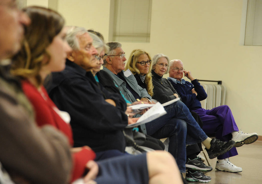 Photo courtesy Lee McDonald
Boulder City residents listen to the candidates running for City Council during an event Tuesday hosted by the Boulder City Review and Boulder City Chamber of Commerce  ...