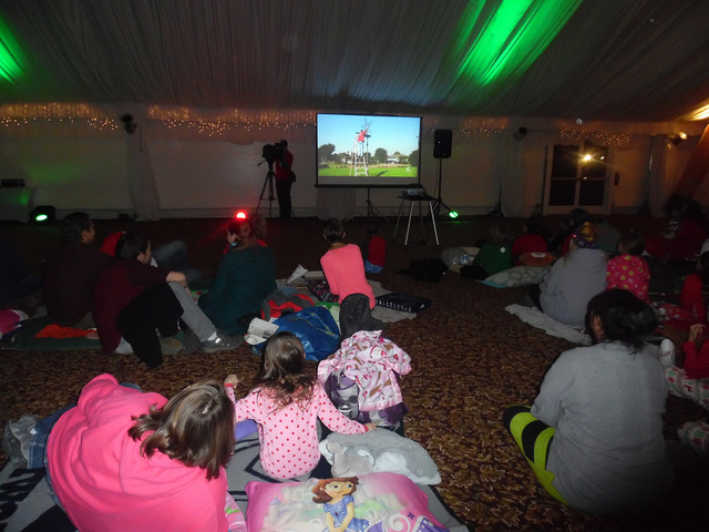 Hali Bernstein Saylor/Boulder City Review
Families, wearing their best Christmas pajamas, gathered in the pavilion at Boulder Creek Golf Club to watch Boulder City residents Dale Ryan and Dyanah M ...