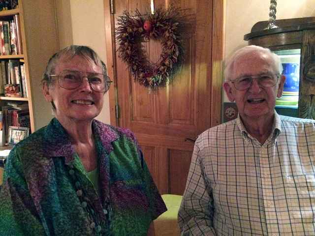 Hali Bernstein Saylor/Boulder City Review
Longtime Boulder City Chautauqua committee members Barbara and Paul Adams were on hand Friday to help organize a special reception for donors that gave th ...