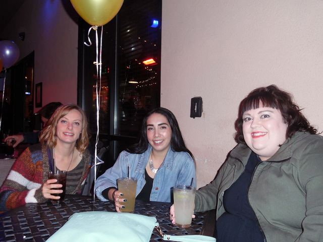 Hunter Terry/Boulder City Review
Jessica Hall, from left, of Boulder City, Alexx Martinez of Henderson and Nicole Barber of Boulder City enjoyed a few drinks at the Boulder City Brewing Co.'s bash ...