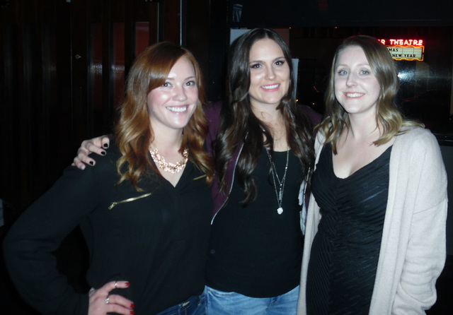 Hunter Terry/Boulder City Review
Sam Gullo, from left, Bailey Hagen and Karissa Kanger of Boulder City were at The Dillinger Food and Drinkery Saturday to celebrate New Year's Eve with music and c ...
