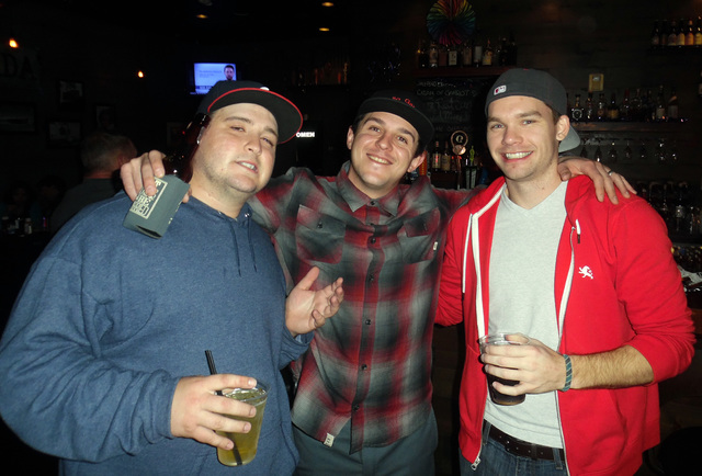 Hunter Terry/Boulder City Review
Kirk Logugullo, from left, Mark Czarniak and John Topchi, all of Boulder City, had a few beers and prepared to ring in the new year Saturday at The Dillinger Food  ...