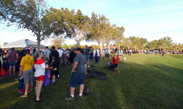 Hunter Terry/Boulder City Review
Area families attended Saturday's Trunk or Treat at Veterans' Memorial Park, where games, kids and costumes came together in a safe, family-friendly environment. T ...