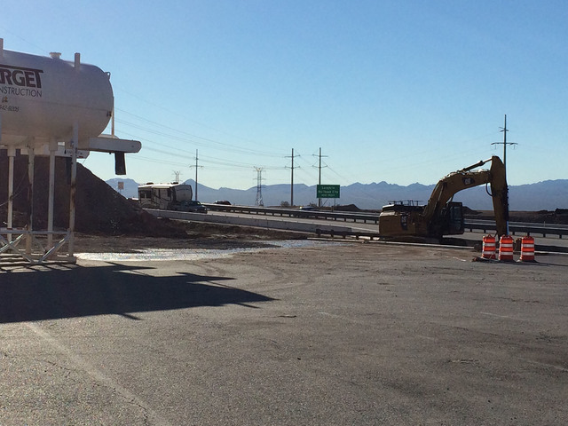 Hali Bernstein Saylor/Boulder City Review
Work has begun on a new $10 million travel center at the Railroad Pass. The area adjacent to the existing U.S. Highway 93, as seen Wednesday, is being exc ...
