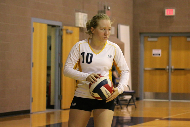 Boulder City High School senior Alea Lehr was among those who participated in the team's summer volleyball camp, learning new skills from coaches that came to Boulder City from California State Un ...