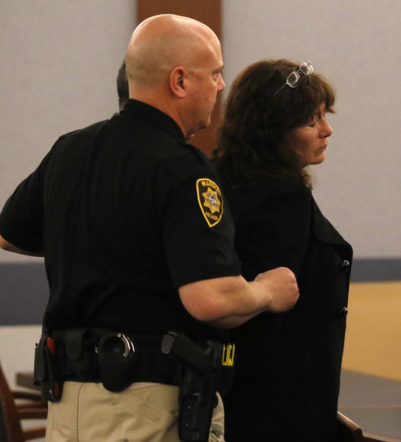 Christian K. Lee/Las Vegas Review-Journal
Mary Jo Frazier, the former head of the Boulder City animal shelter, is placed in handcuffs after receiving her sentence Tuesday in Las Vegas. Frazier was ...