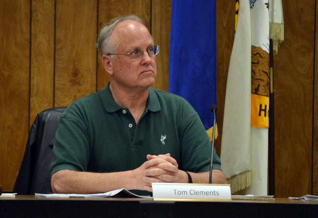 Celia Shortt Goodyear/Boulder City Review
Boulder City resident Tom Clements attended his first meeting as a member of the Planning Commission on Wednesday, Feb. 21.