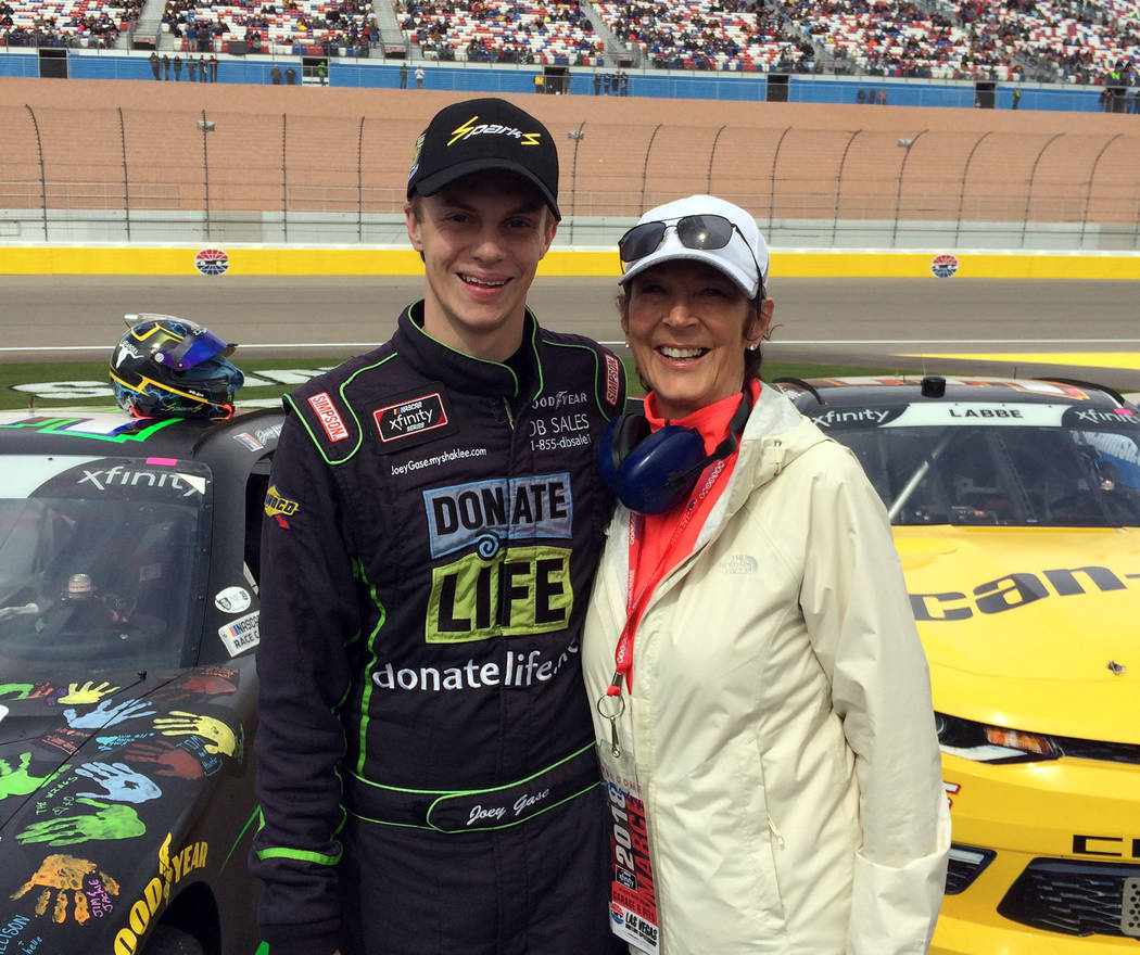Barbara Garris
Nascar Xfinity Series driver Joey Gase honored Barbara Garris' late husband, Allen, for his organ and tissue donations which helped 72 different people.