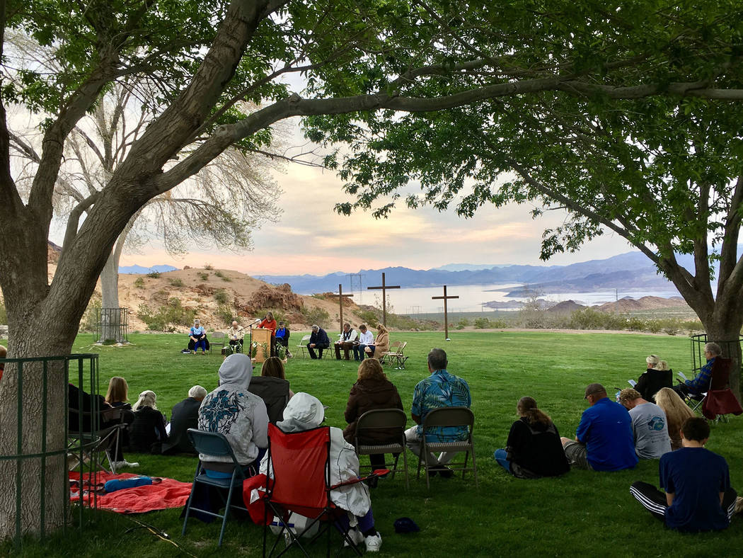Kathy Whitman
The Boulder City Interfaith Lay Council held its annual sunrise Easter service on Sunday.