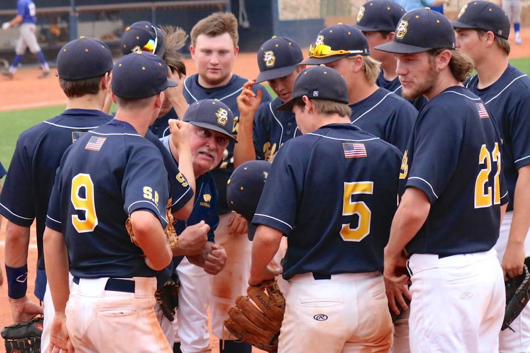 Tied 4-4 in the bottom of the eight of a seven-inning game against Moapa Valley on Friday, Head Coach Ed McCann rallies his team of Eagles with a war cry of "It's our time. It's our house. Let's t ...