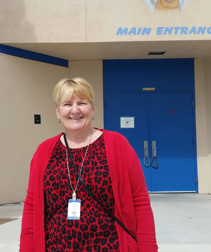 Celia Shortt Goodyear/Boulder City Review Jamey Hood, principal at Garrett Junior High School, was named Nevada's Middle School Principal of the Year for the National Association of Secondary Scho ...