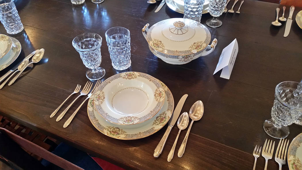 Celia Shortt Goodyear/Boulder City Review The Six Companies Executive Lodge also features historic china.