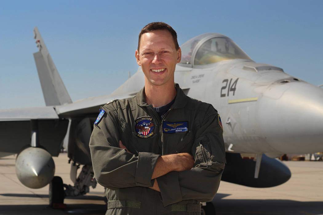 U.S. Navy Lt. Grant Strickland is a pilot with the Flying Eagles of VFA 122, which operates out of Naval Air Station Lemoore in California. He helps train future naval aviators.