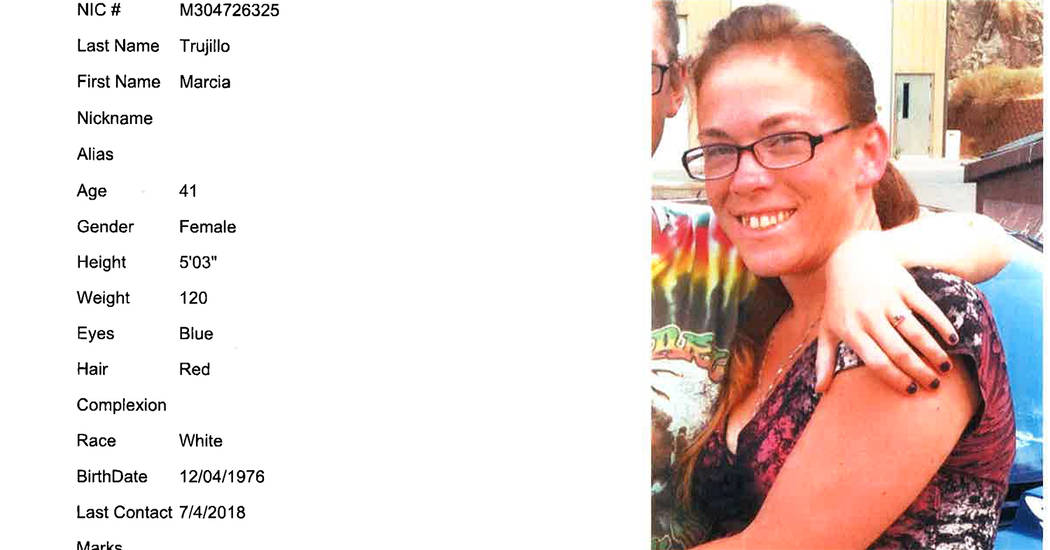 Boulder City Police Department Boulder City Police Department is asking for residents' help to find a missing woman. Marcia Trujillo, 41, was last seen July 30.