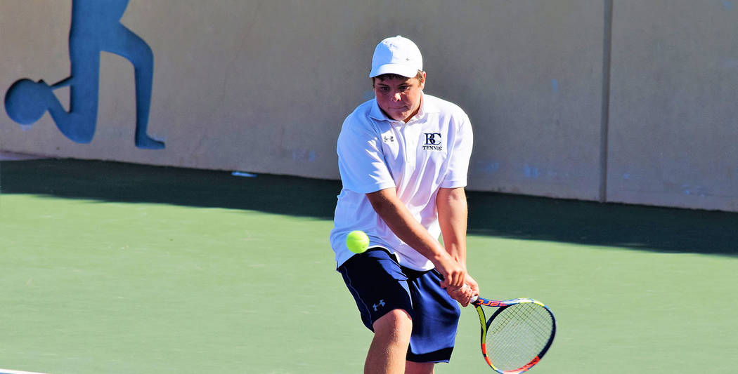 Robert Vendettoli/Boulder City Review Junior Connor Mikkelson, who placed third at state last year, is expected to be a key contributor to Boulder City High School's boys tennis team this season.