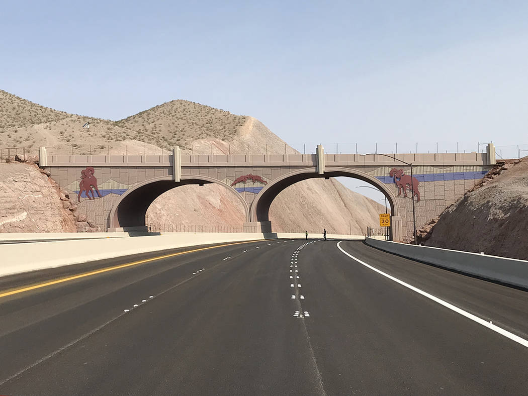 Tony Illia/Nevada Department of Transportation This bridge over Interstate 11 east of Boulder City was built for bighorn sheep. In the coming months and years, wildlife officials in Nevada and Ari ...