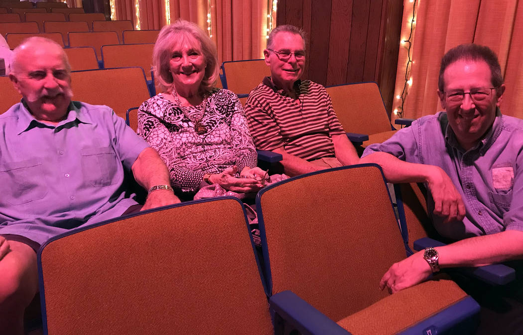 Hali Bernstein Saylor/Boulder City Review Michael Green, right, an associate professor of history at UNLV who served as moderator for Boulder City Chautauqua performances Saturday visits with, fro ...
