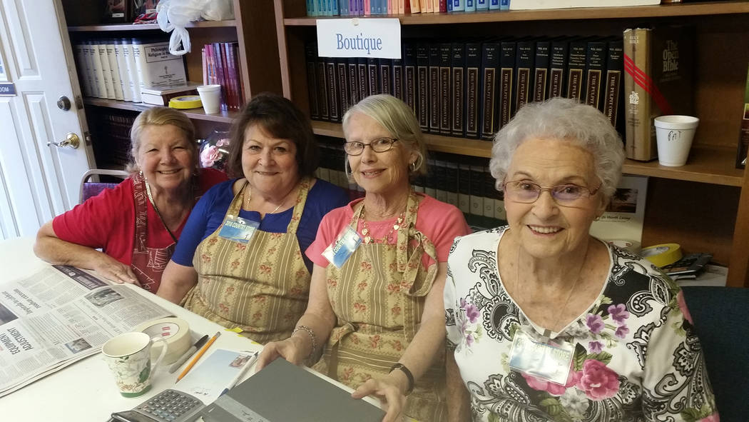 Celia Shortt Goodyear/Boulder City Review Grace Community Church's Country Store has many volunteers who help with the event, including, from left, Darlene Looney, who works in the Boutique, Amy P ...