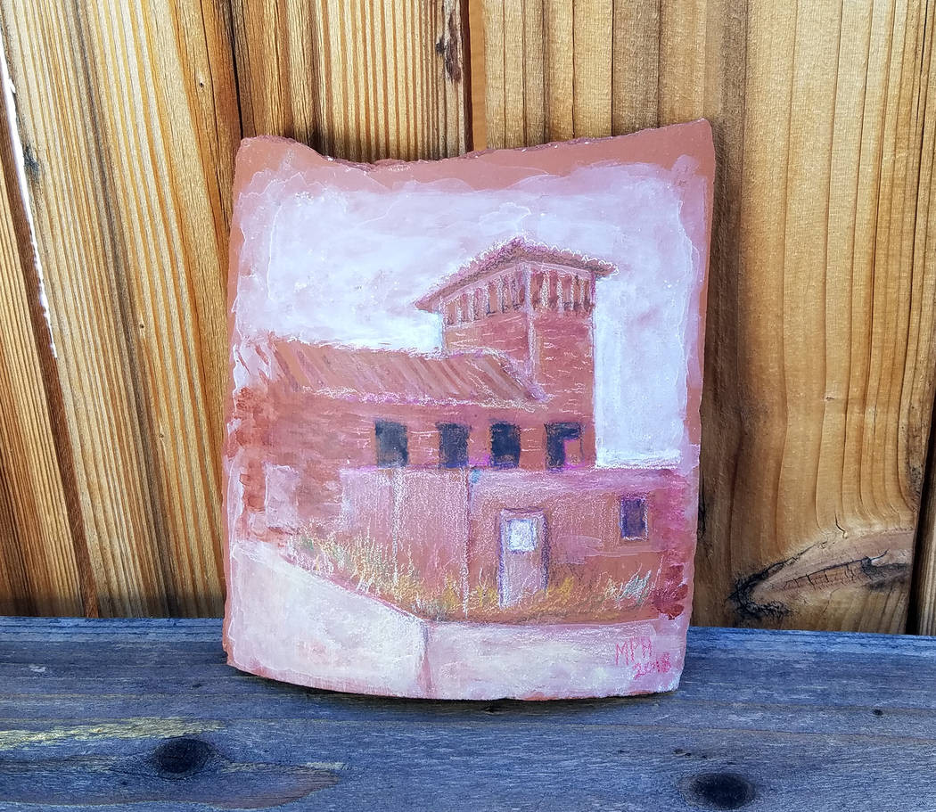 Tom Marvin Local artist Marion “Happy” Hoekenga created a picture of the historic water filtration plant on a tile from its old roof. The Boulder City Art Guild and Boulder City History & Arts ...