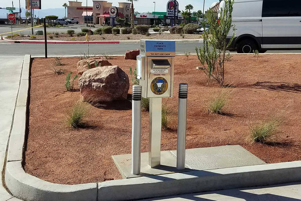 (Boulder City) Boulder City has added a utility payment dropbox at the new Boulder Dam Credit Union ATMs on the corner of Boulder City Parkway and Yucca Street. According to the city, meter reade ...