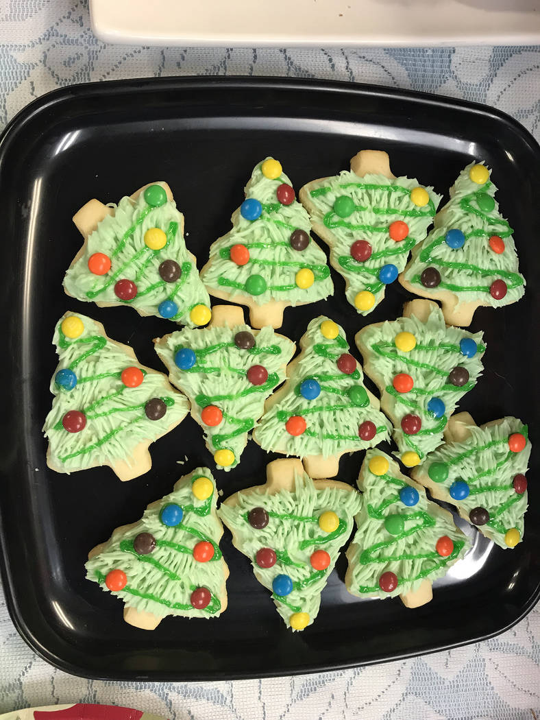 Hali Bernstein Saylor/Boulder City Review Wendy Krumm's fluffy Christmas tree cookies tied for first place in this year's Boulder City Review Christmas Cookie Contest.