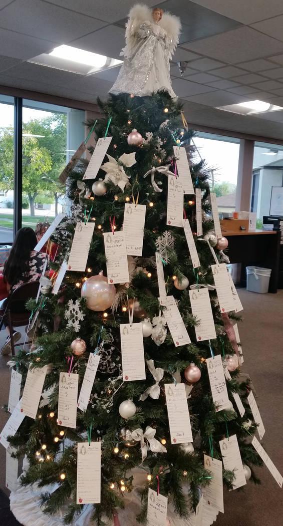 Emergency Aid of Boulder City is holding its yearly Angel Tree event with cards to help those in need on the Christmas tree at Boulder Dam Credit Union, 530 Avenue G.
