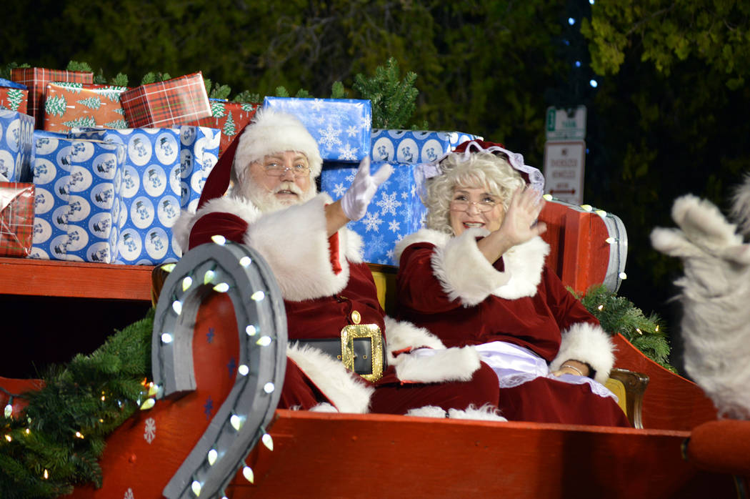 Santa and Mrs. Claus greet the crowd at the 2017 Santa's Electric Night Parade. This year's parade is on Saturday, Dec. 1, at 4:30 p.m. in downtown Boulder City.
