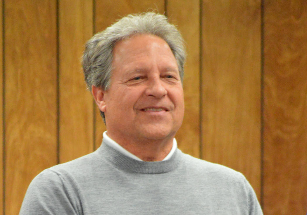 (Celia Shortt Goodyear/Boulder City Review) Tony Fiorentini was recognized by City Council at its meeting Tuesday, Dec. 11, for his 25 years of service running the municipal golf course.