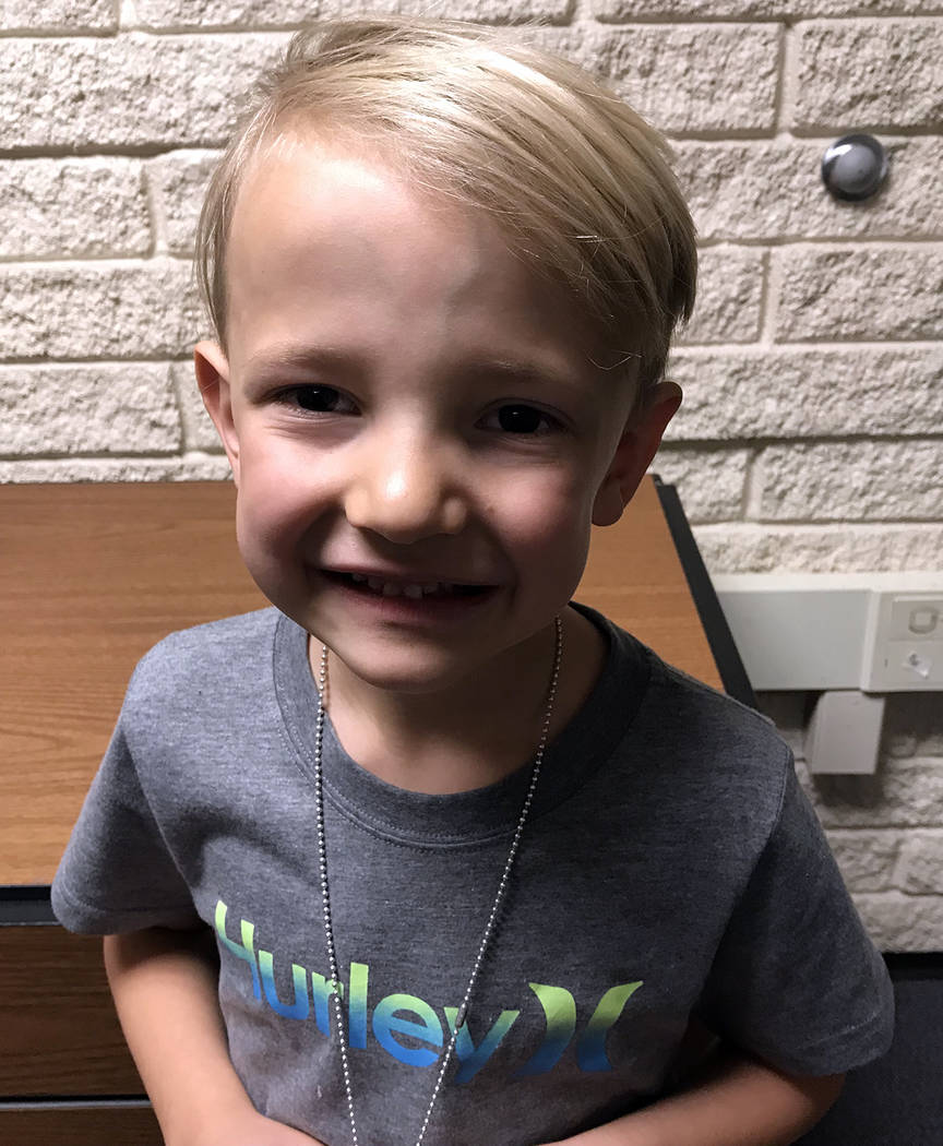 (Hali Bernstein Saylor/Boulder City Review) Dylan Smith, 6, a first-grader at Mitchell Elementary School in Boulder City, said a robot was his favorite Christmas present.