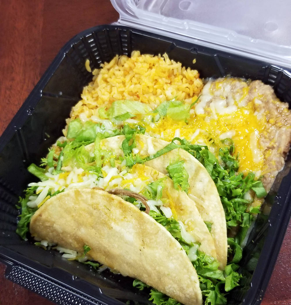 Celia Shortt Goodyear/Boulder City Review Southwest Diner, 761 Nevada Way, offers three kinds of tacos: chicken, beef or fish. They can purchased as a combo or a la carte.