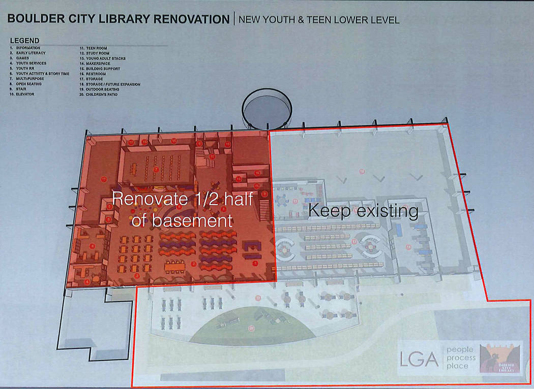 (Boulder City Library) The revised renovation for the Boulder City Library would build out only a half of the basement rather than all of it, which was previously proposed.
