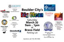 (Boulder City) Boulder City and Boulder City Chamber of Commerce are holding the second Big Clean event from 9 a.m. to 1 p.m. March 30 in the Bravo Field parking lot.