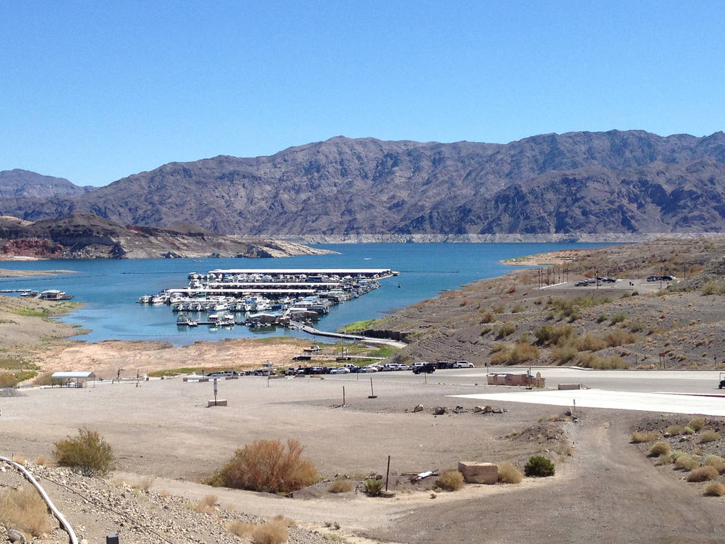The marina at Callville Bay is undergoing a renovation to accommodate lower water levels and a floating fuel farm.